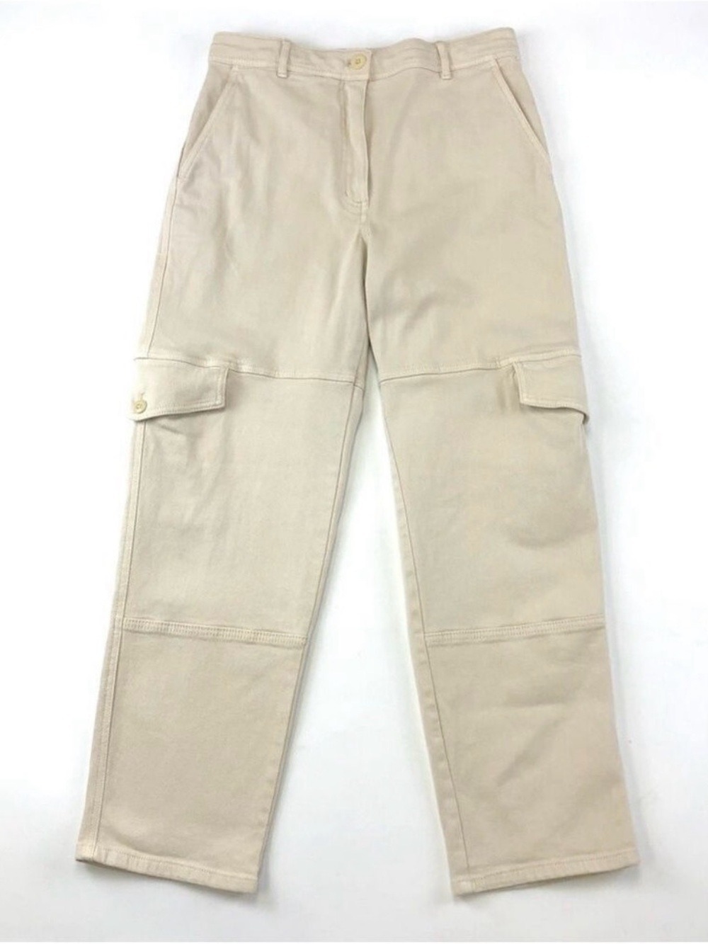 Aritzia Wilfred cream Mave cargo jeans Size 10 Minimalist Neutral
